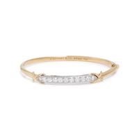 TIFFANY & CO., YELLOW GOLD, PLATINUM AND DIAMOND BANGLE BRACELET