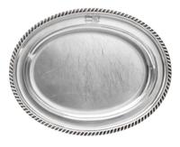 A William IV Silver Meat Platter, Paul Storr, London, 1832, retailed by Storr & Mortimer, London, the platter of oval form with an engr