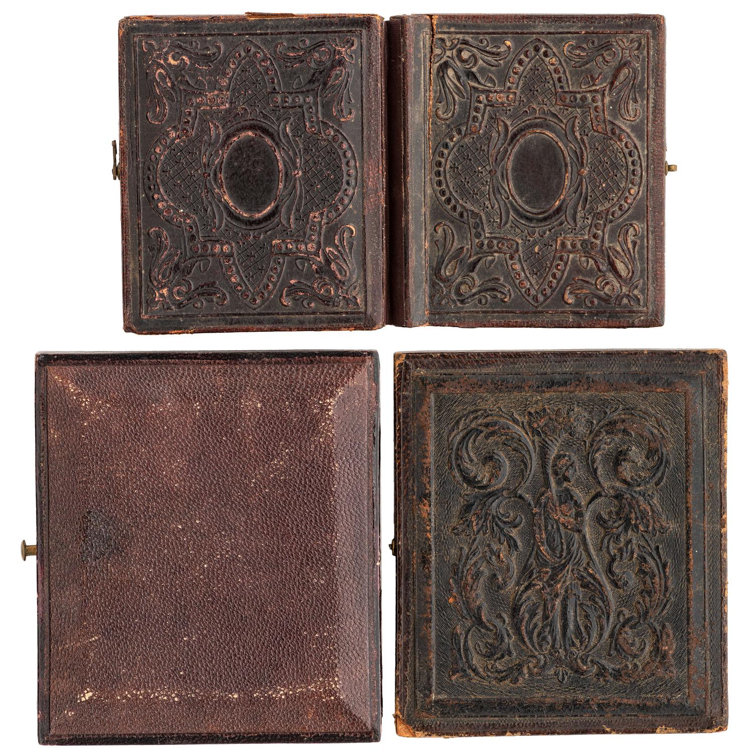 [EARLY PHOTOGRAPHY - PORTRAITURE]. A group of 9 daguerreotypes of folk art portraits featuring women, including: