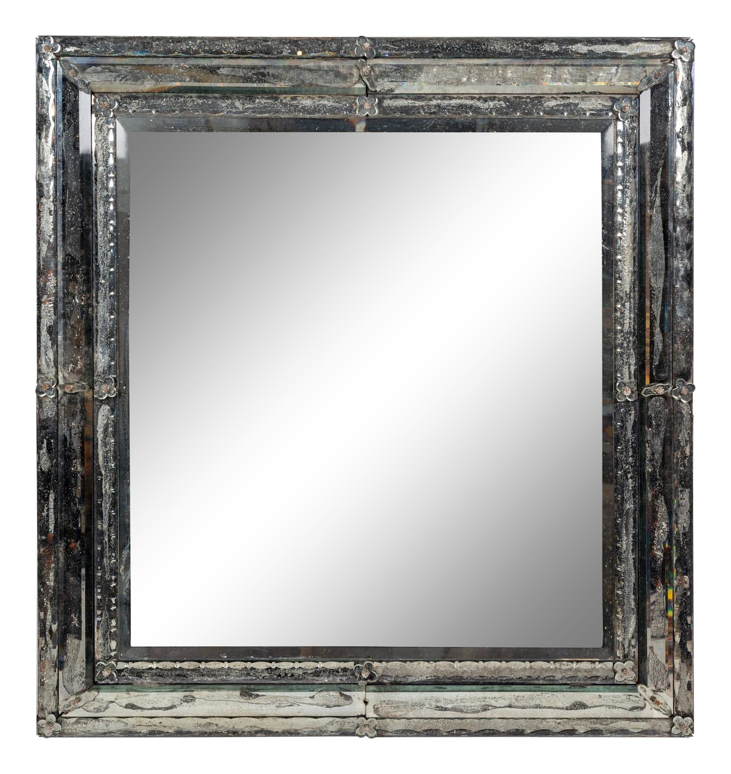 A Venetian Etched Glass Mirror