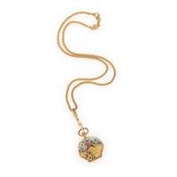 Yellow Gold and Enamel Pocket Watch with Chain