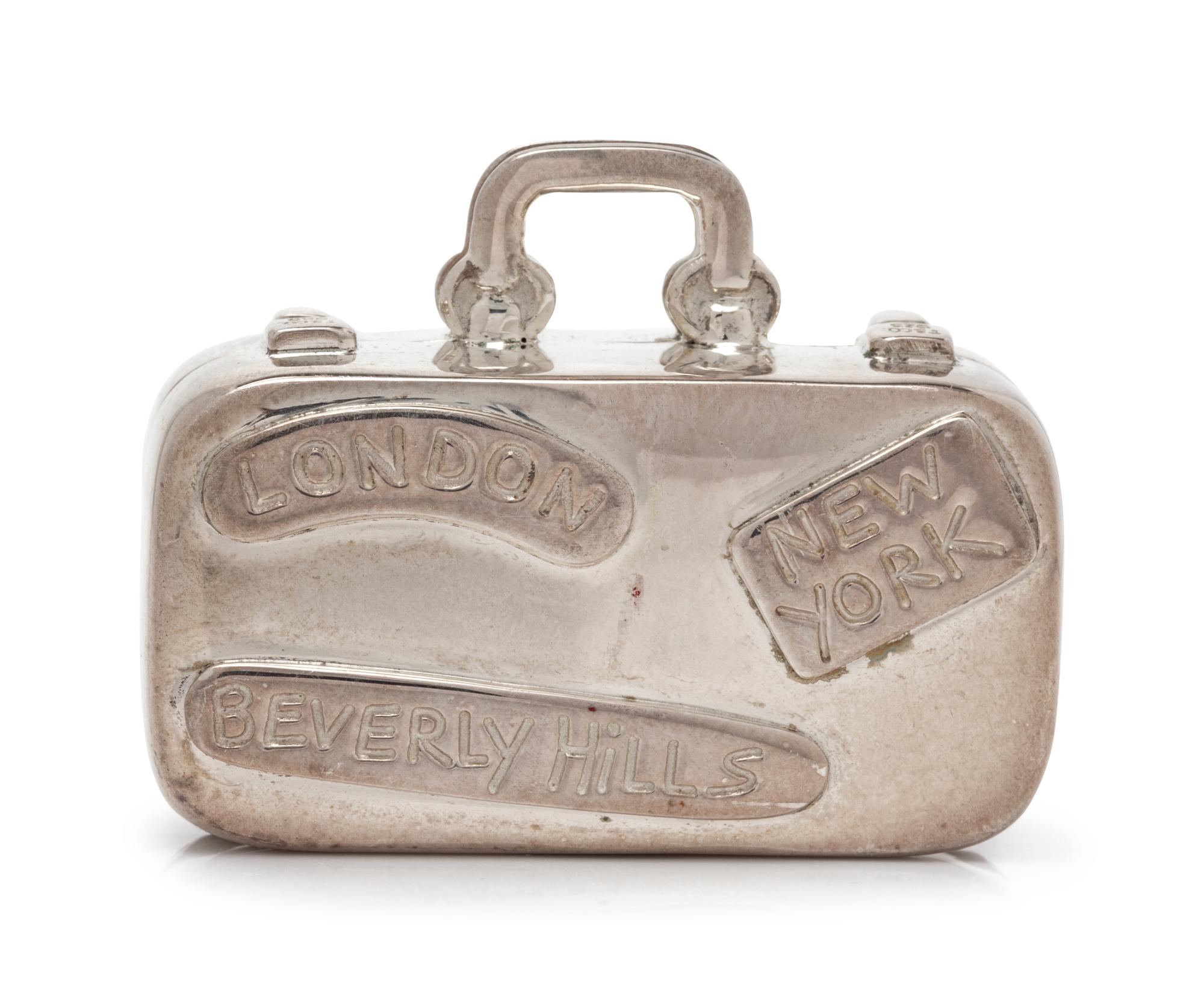 A Sterling Silver Suitcase Pillbox, Tiffany & Co.,