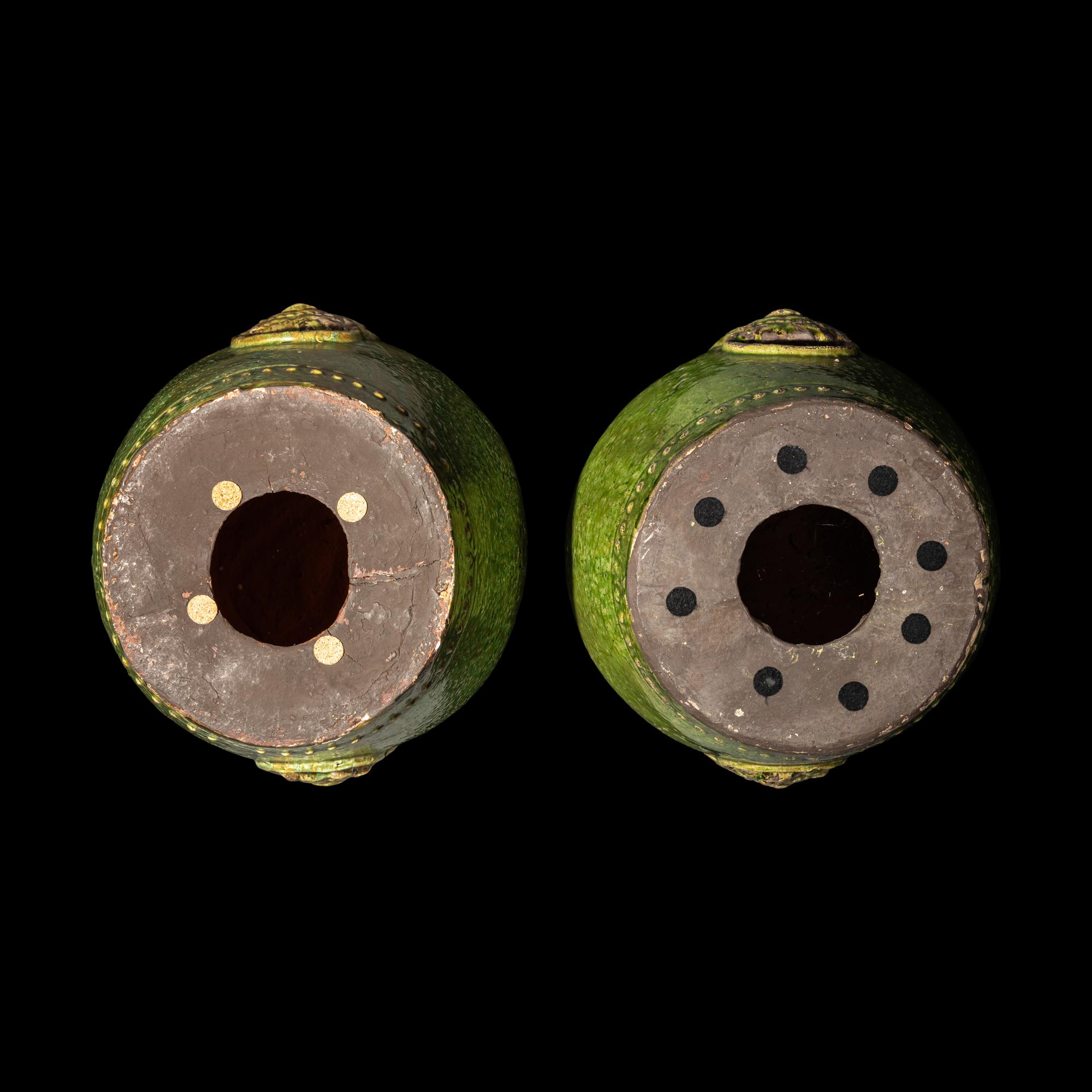 A Pair of Chinese Green Glazed Pottery Garden Stools