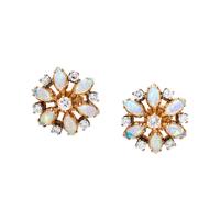 OPAL AND DIAMOND EARRINGS