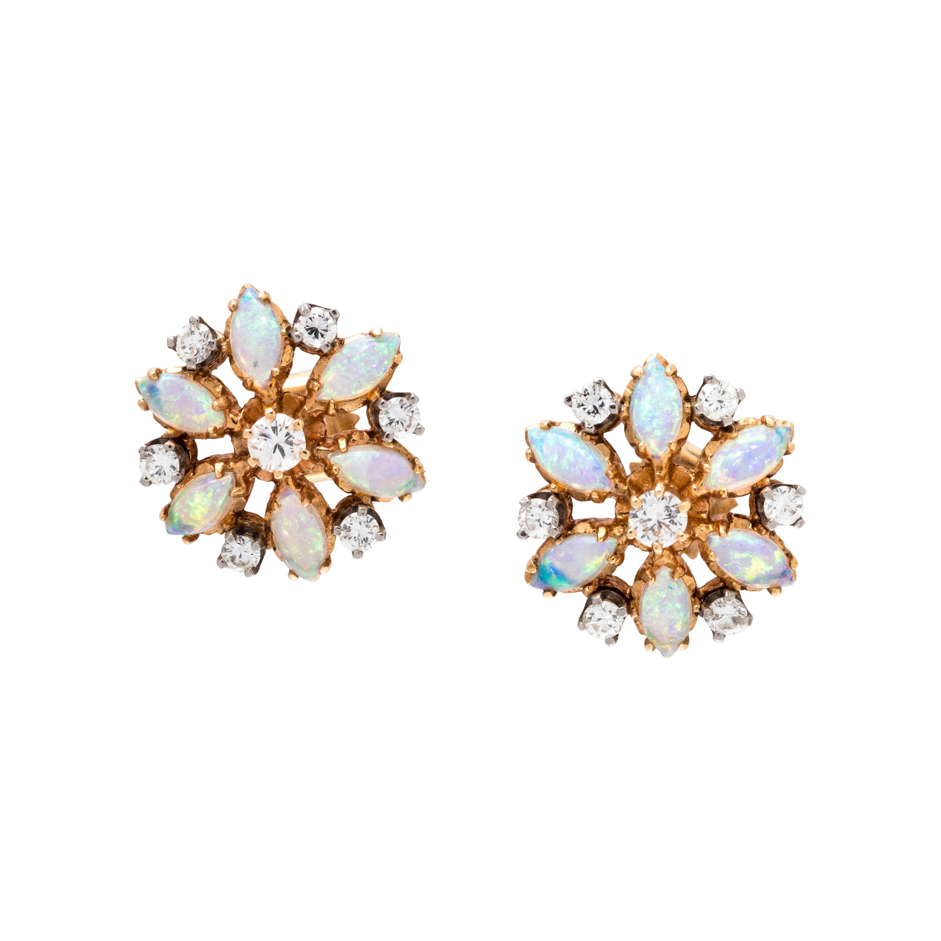 OPAL AND DIAMOND EARRINGS