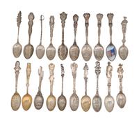A Collection of Silver Souvenir Spoons