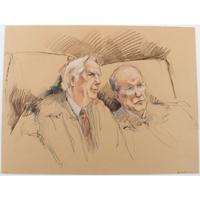Joan Andrew, Washington Post and CNN Sketch Artist,Nine Original Sketches of Supreme Court Justices, 1981-1983