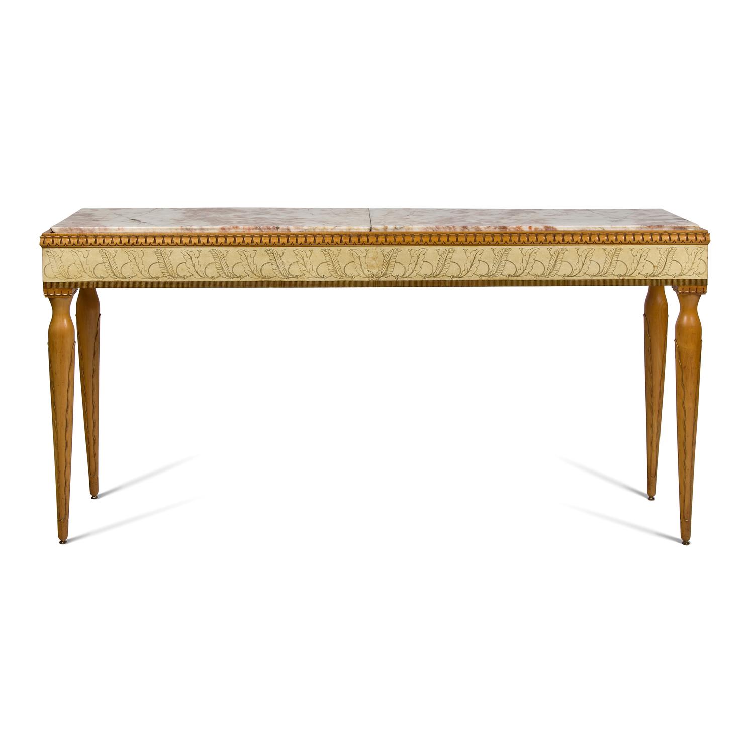 A Contemporary Marble-Top Console Table