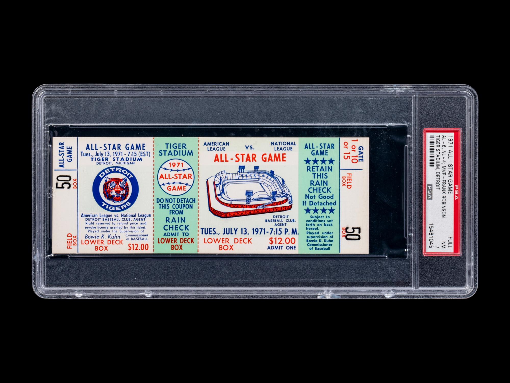 A 1971 Major League Baseball All-Star Game Full Ticket (PSA 7 NM),