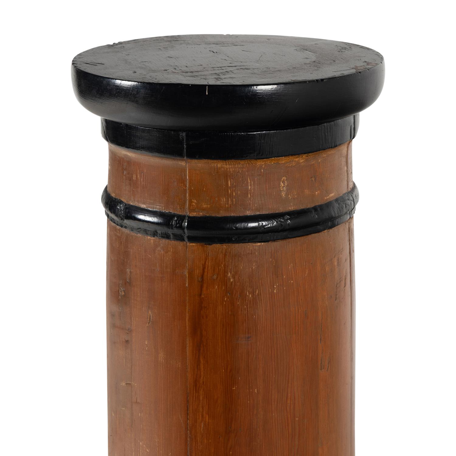 A Biedermeier Parcel-Ebonized Pine Pedestal