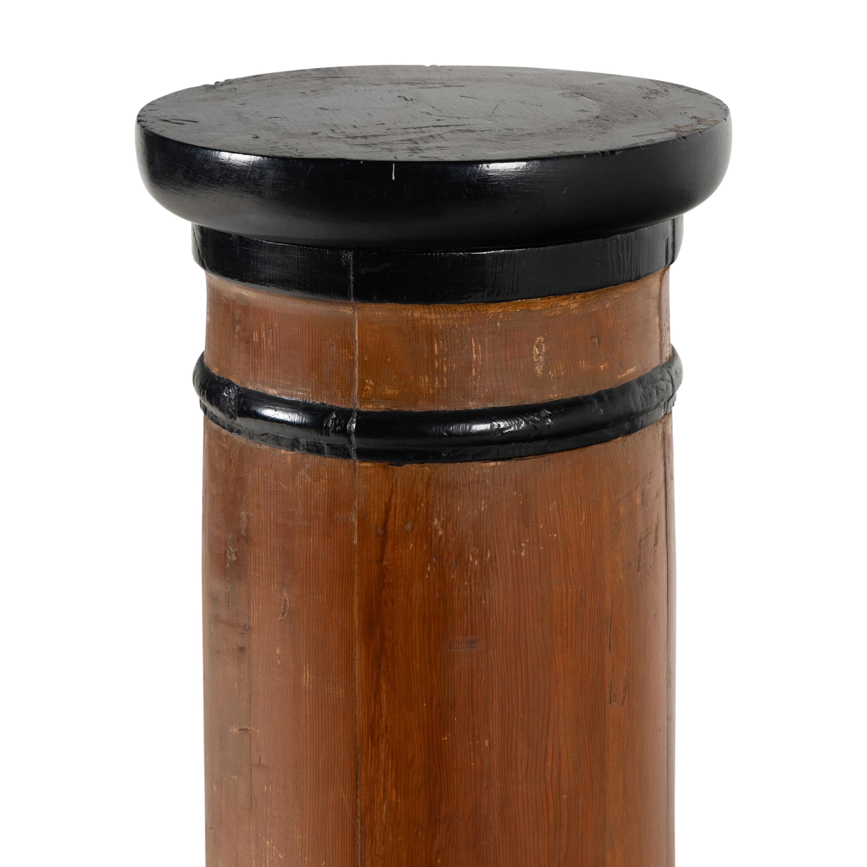 A Biedermeier Parcel-Ebonized Pine Pedestal