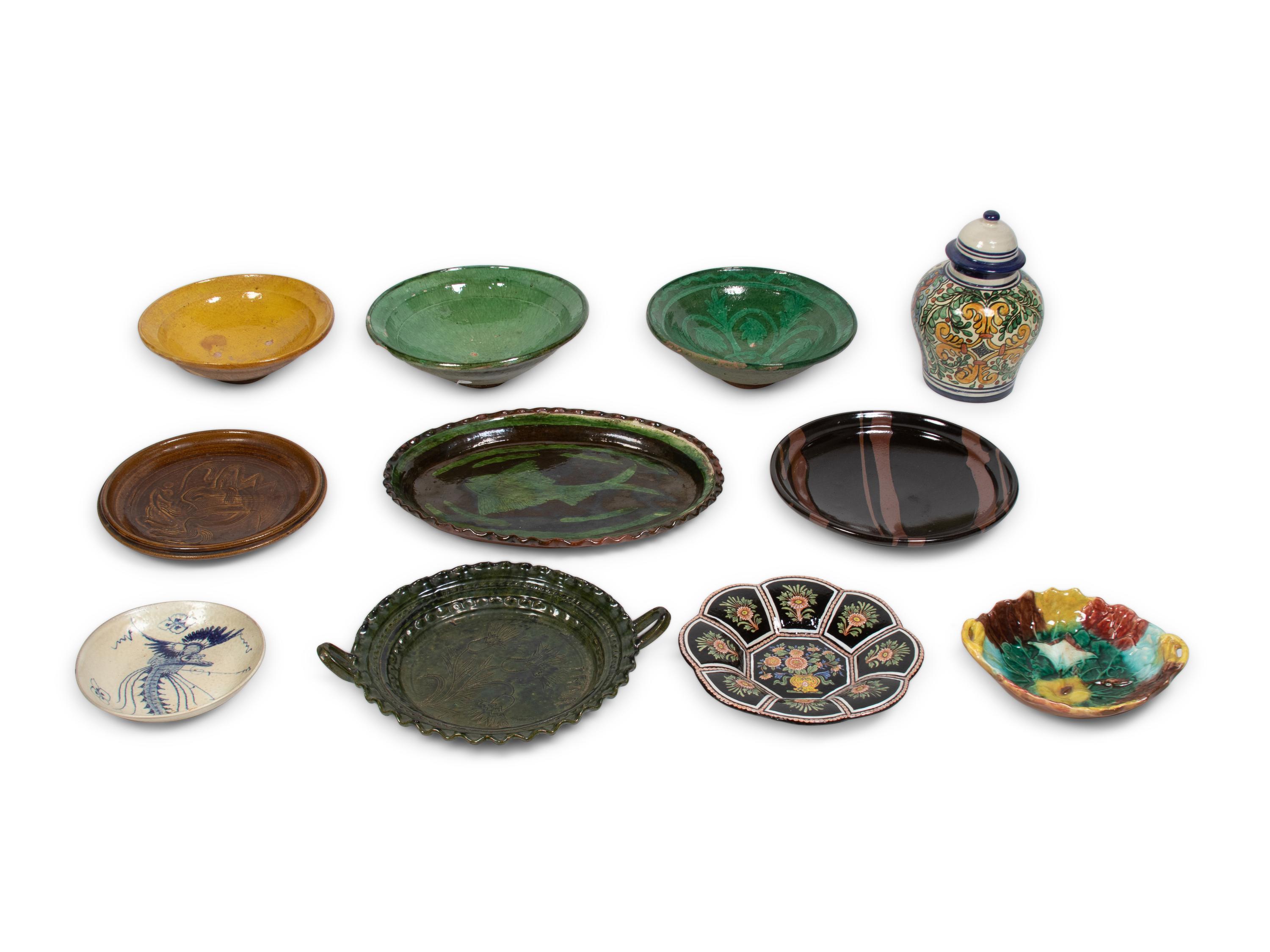 A Collection of Mexican Pottery Serving Articles