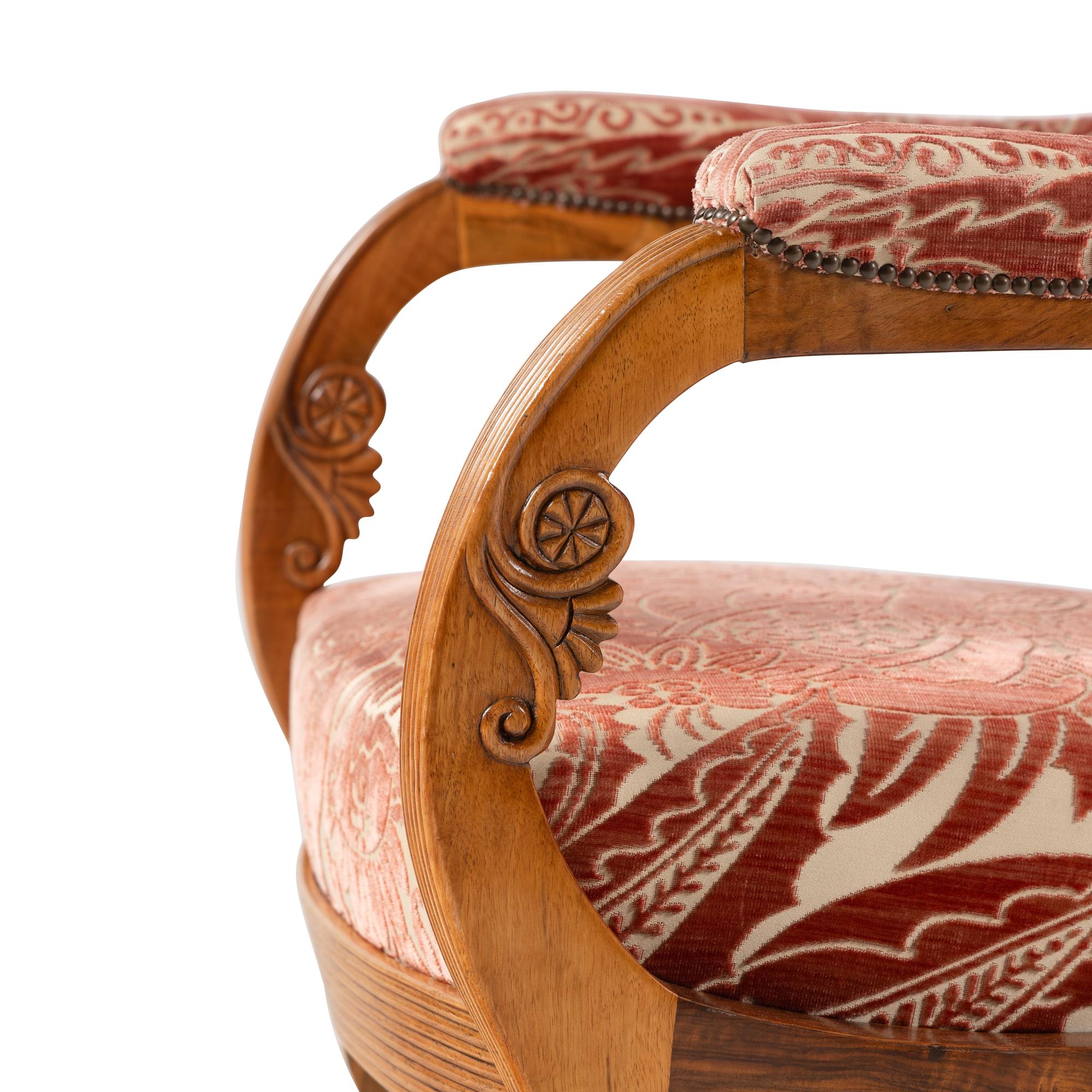 A Pair of North European Carved Fruitwood Armchairs