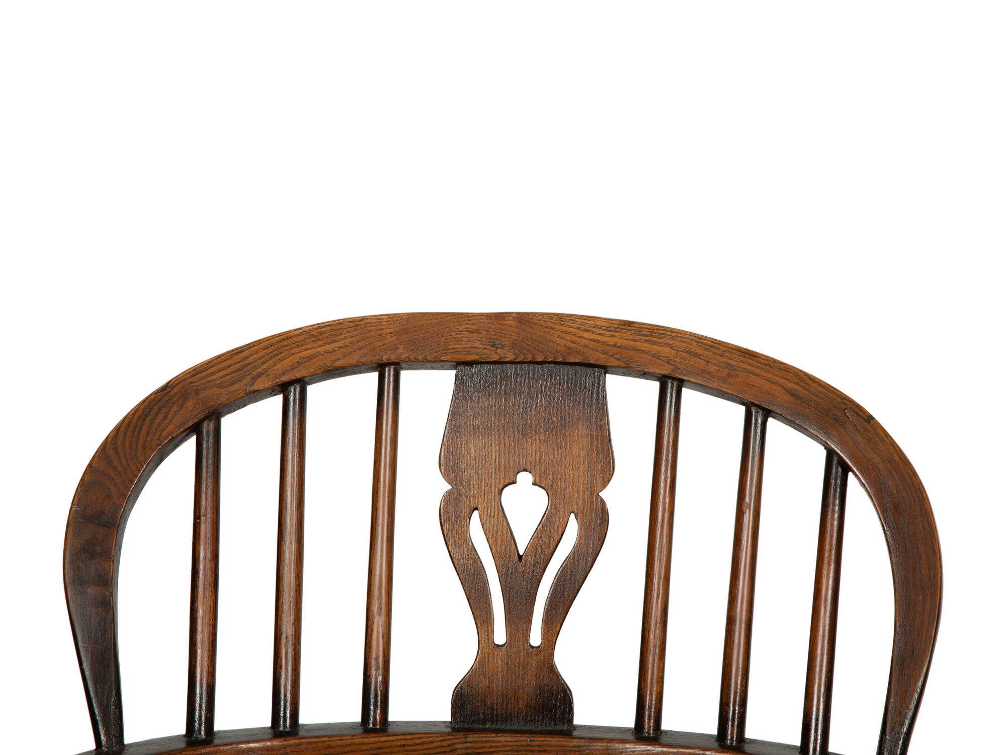 A Set of Eight English Oak Windsor Armchairs
