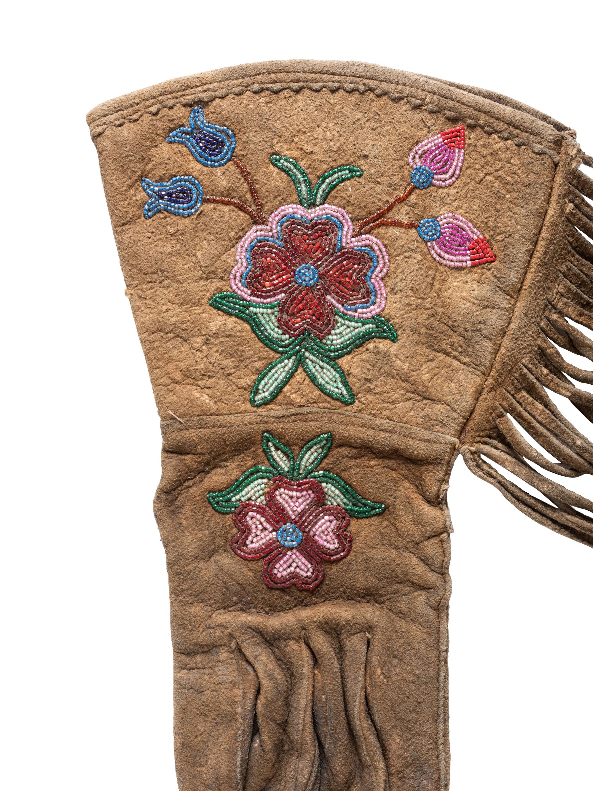 Collection of Beaded Hide Gauntlets and Mittens