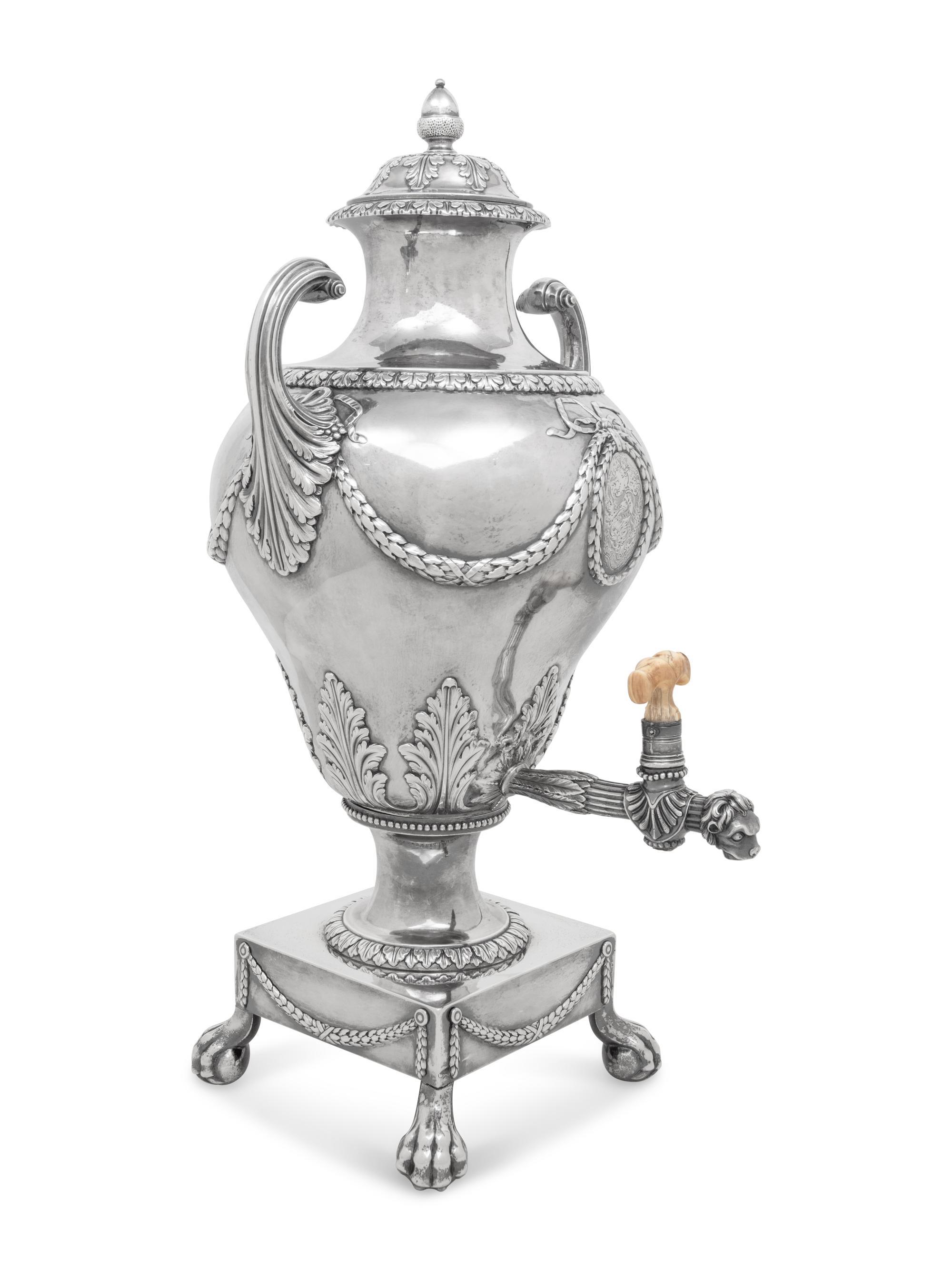 A George III Silver Hot Water Urn