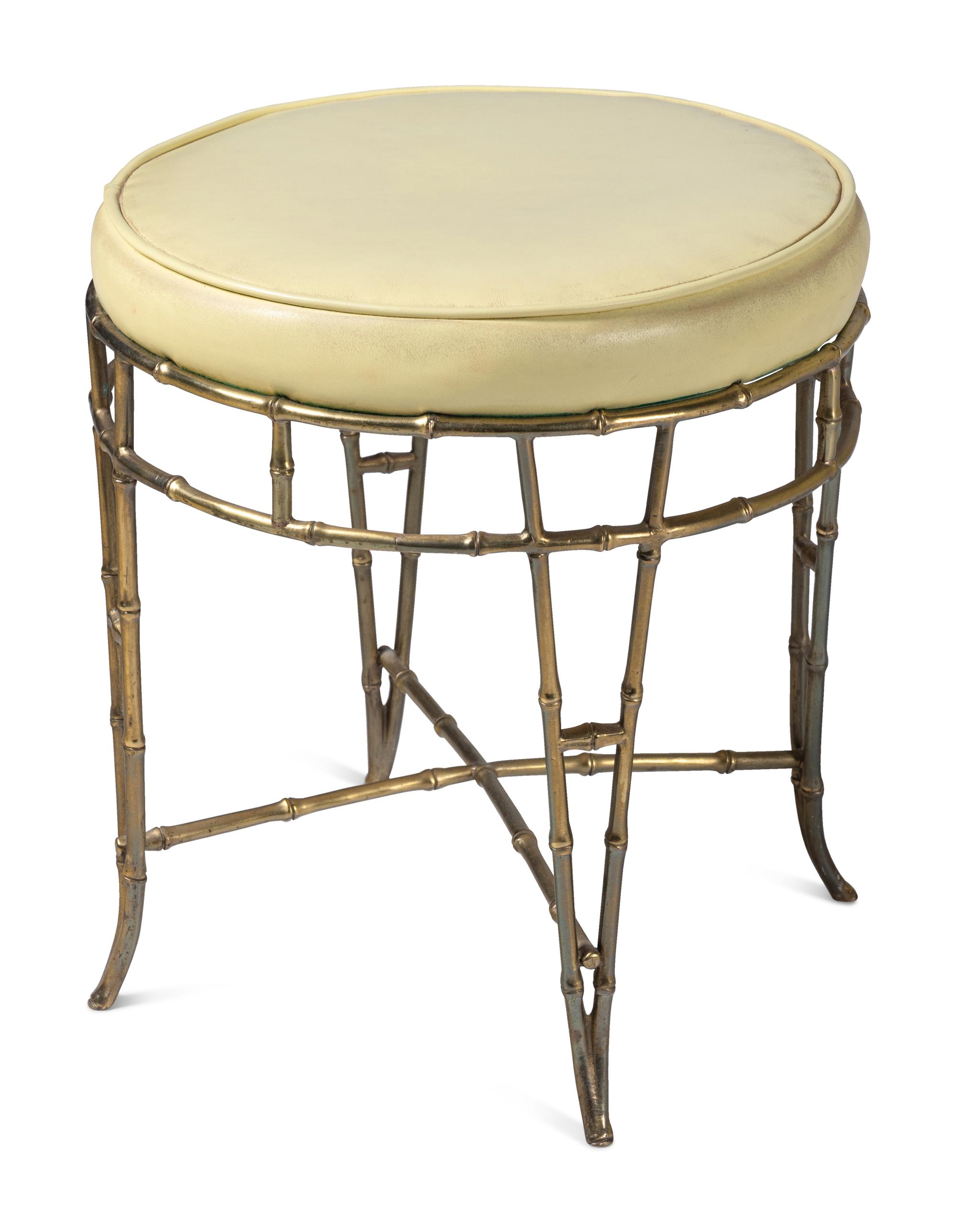 A Gilt Metal Faux Bamboo Stool
