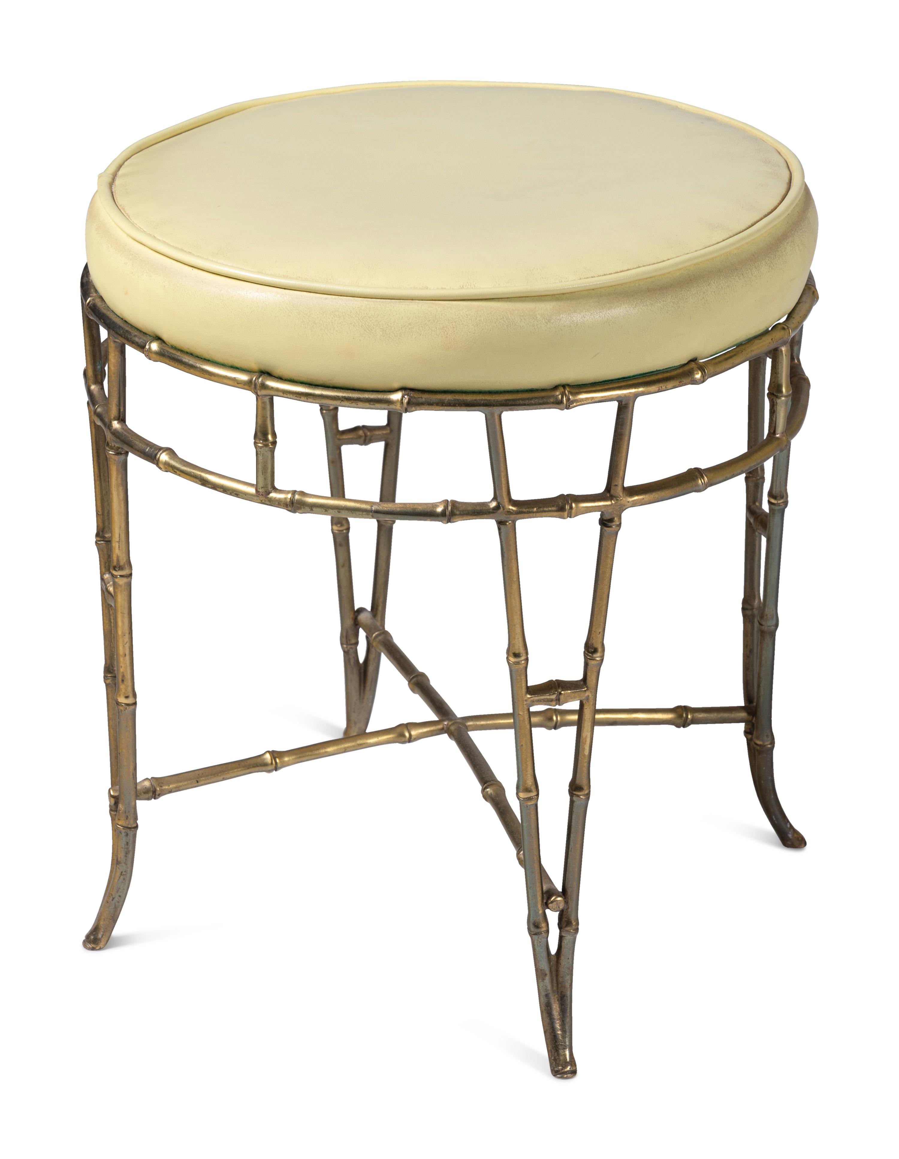 A Gilt Metal Faux Bamboo Stool