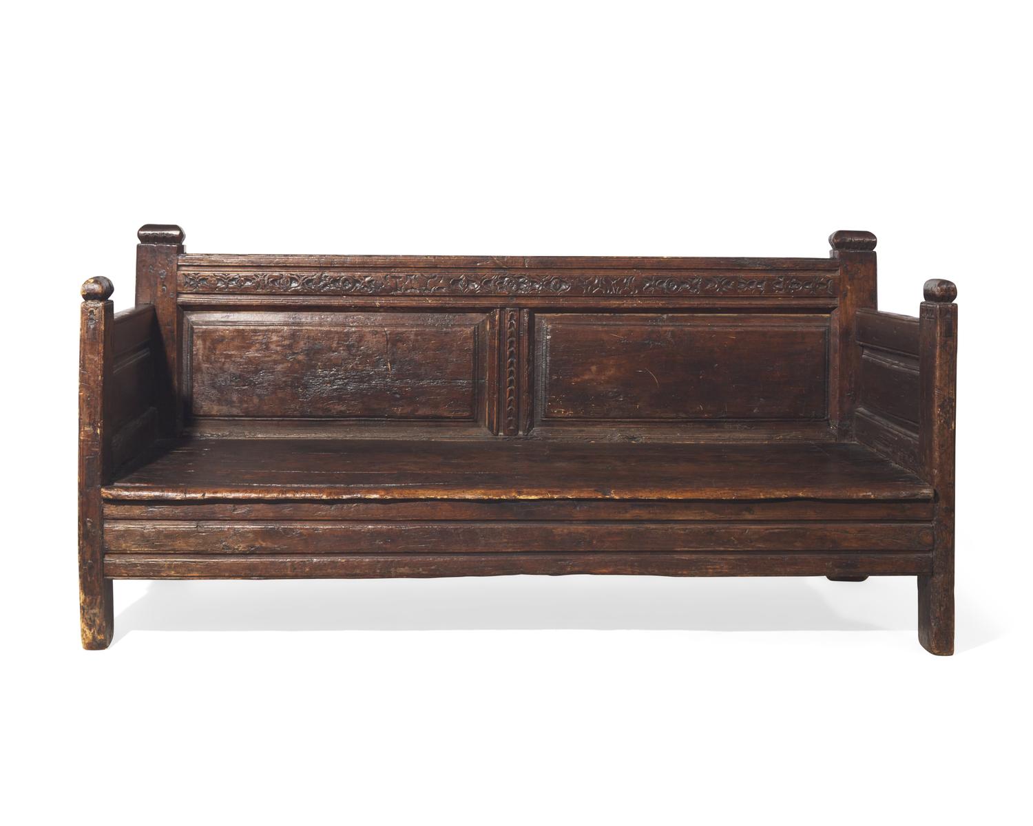 An unusual Charles II carved walnut bed, 17th century