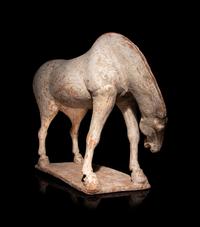 Three Chinese Pottery Equine Figures