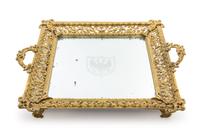A Continental Gilt Bronze Table Plateau Width 21 1/2 x depth 18 1/2 inches.