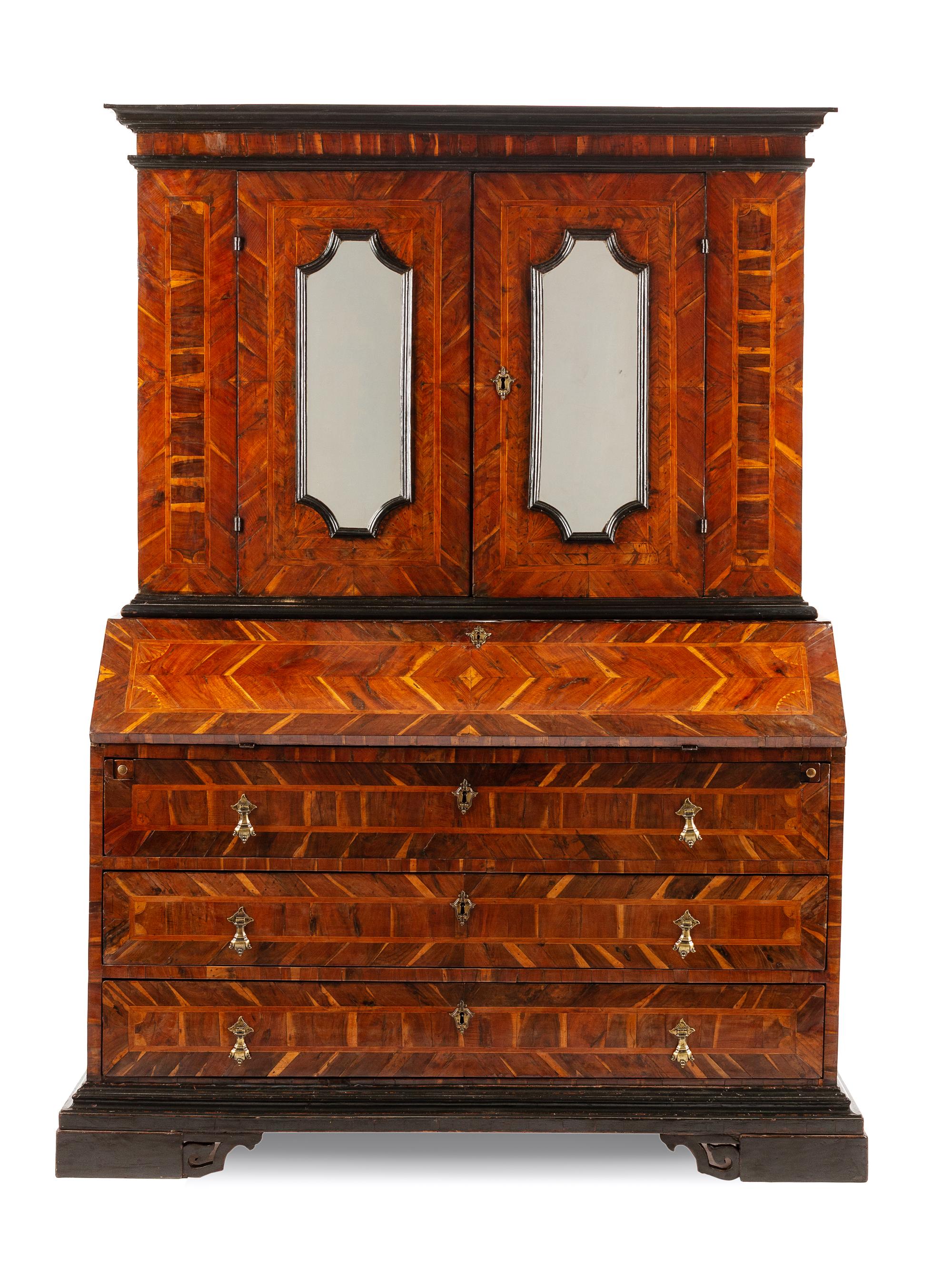 A Dutch Parquetry Slant-Front Secretary