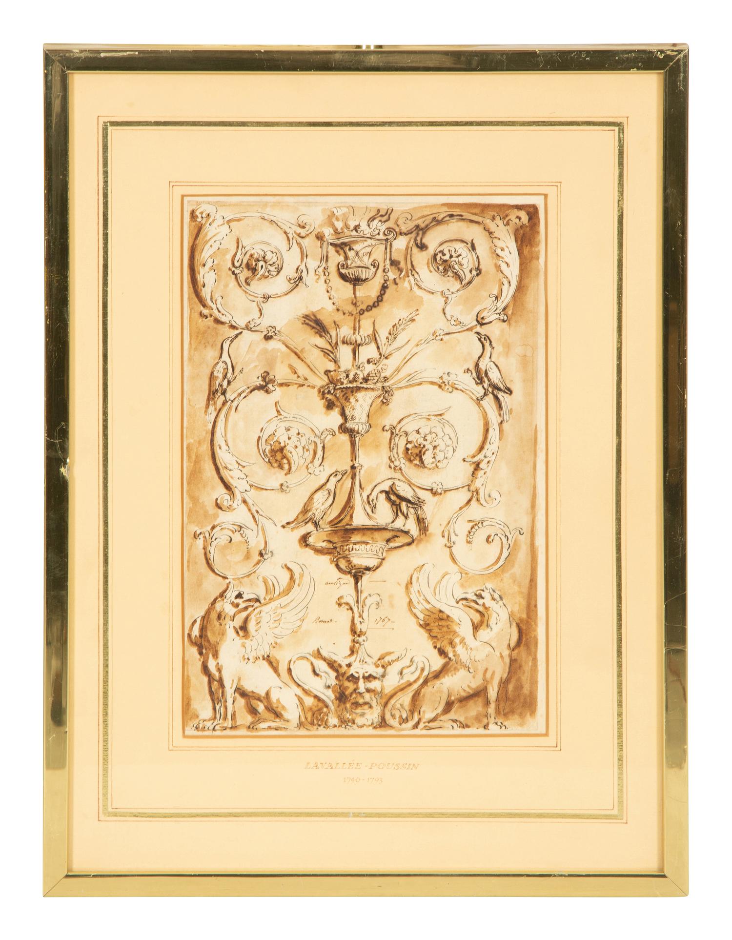 A Pair of French Architectural Gouaches on Paper