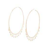 JACQUIE AICHE, YELLOW GOLD AND DIAMOND NECKLACE AND SHAKER HOOP EARRINGS