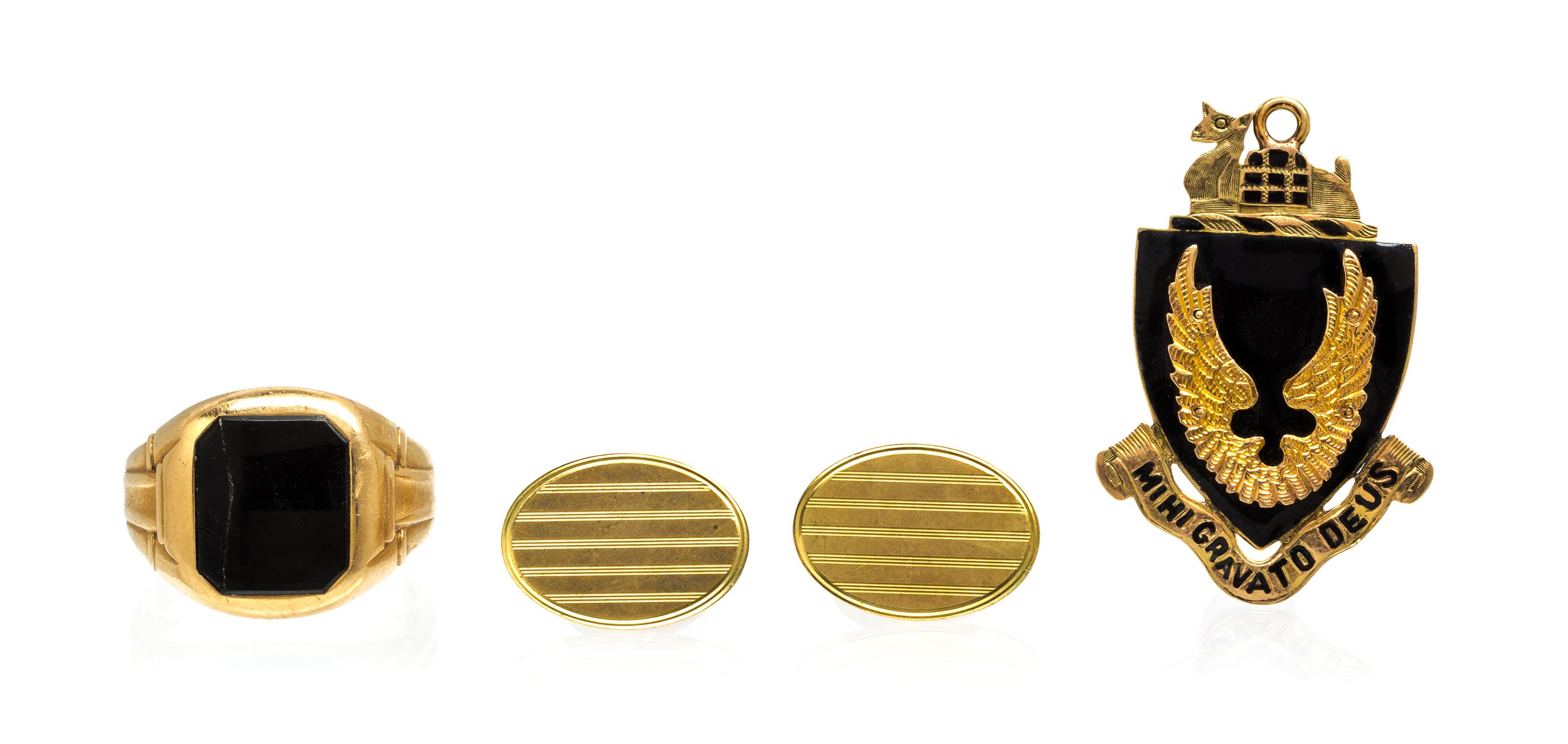 A Collection of Yellow Gold Jewelry, 16.30 dwts.