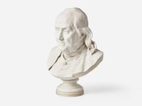 After Jean-Antoine Houdon (French, 1741-1828), Parian bust of Benjamin Franklin (1706-1790), marked Sevres, early 20th century