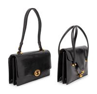 Two Hermès Accordion-Style Bags, One with Bonwit Teller Stamp, 1960s