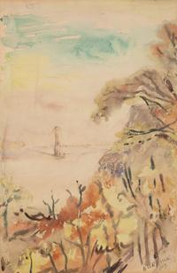 The George Washington Bridge, New York, 1945, and A View of Cape Cod (two works)