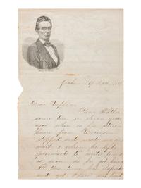 [LINCOLNIANA]. "Beardless Lincoln" illustrated lettersheet.