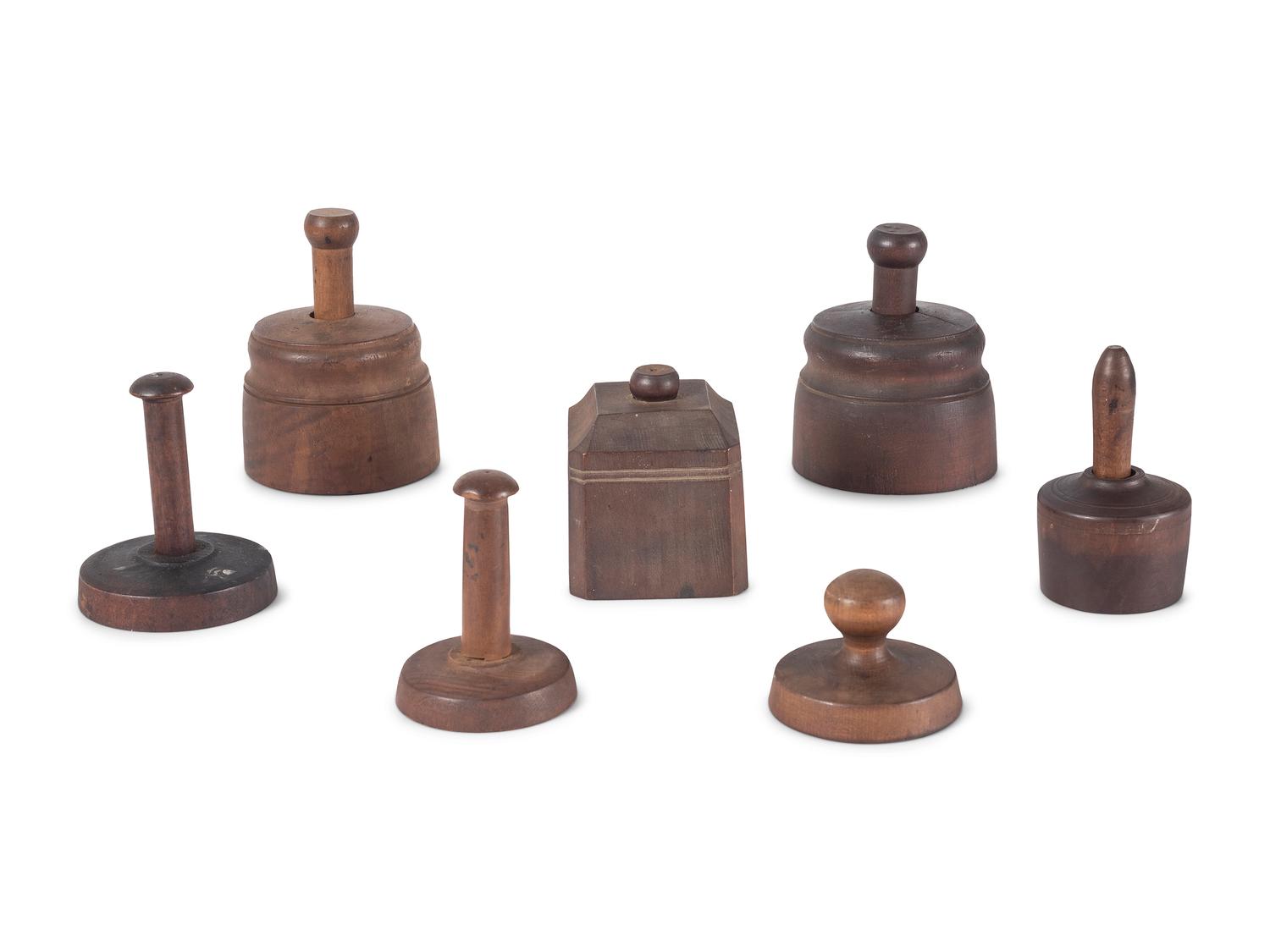 Seven Wooden Butter Molds