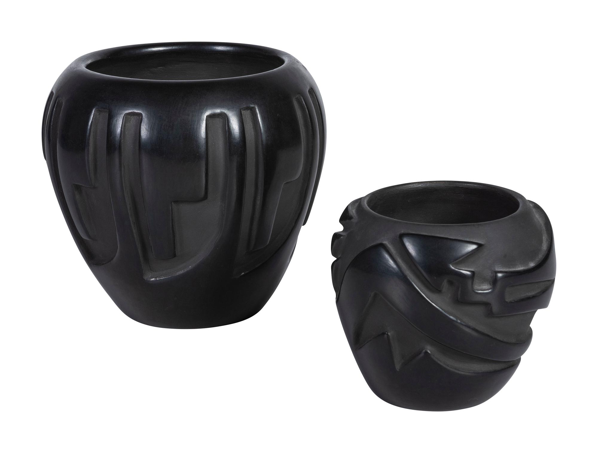 Carved Blackware Pottery
