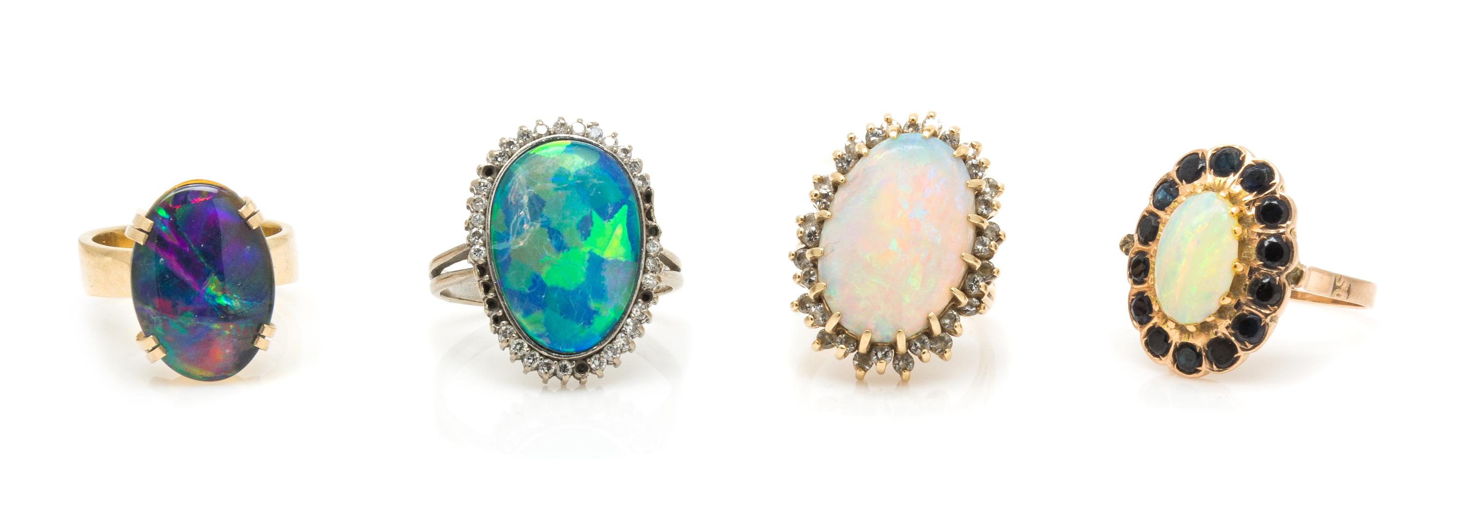 A Collection of Gold and Gemstone Rings, 20.40 dwts.