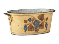 A Tole Paint Decorated Wash Basin with Handles
