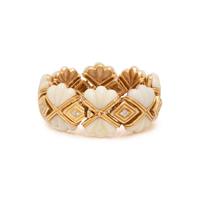 YELLOW GOLD, WHITE CORAL AND DIAMOND BRACELET