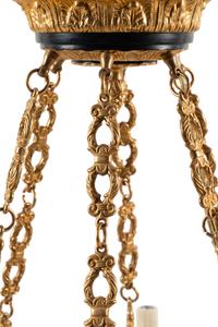 An Empire Style Gilt Bronze Twelve-Light Chandelier