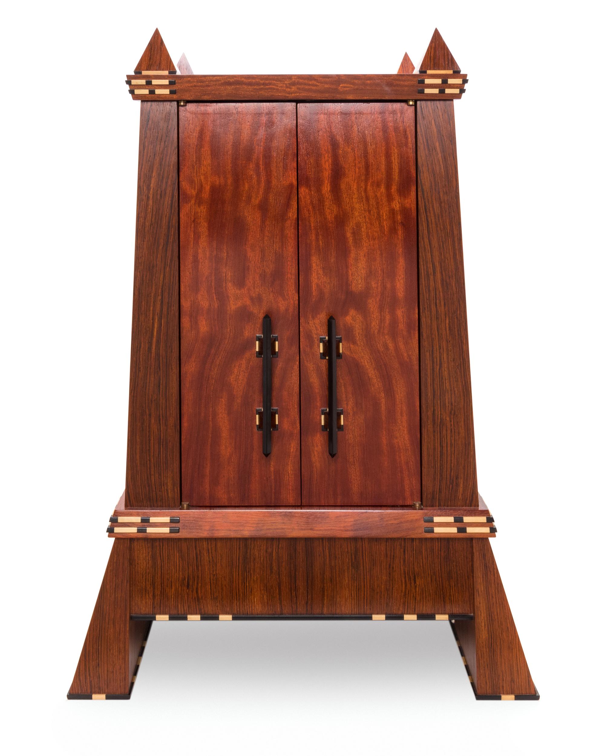 Mystery on the Nile , 1987 Cabinet with Illuminated Glass Interior produced in collaboration with Parker McComas