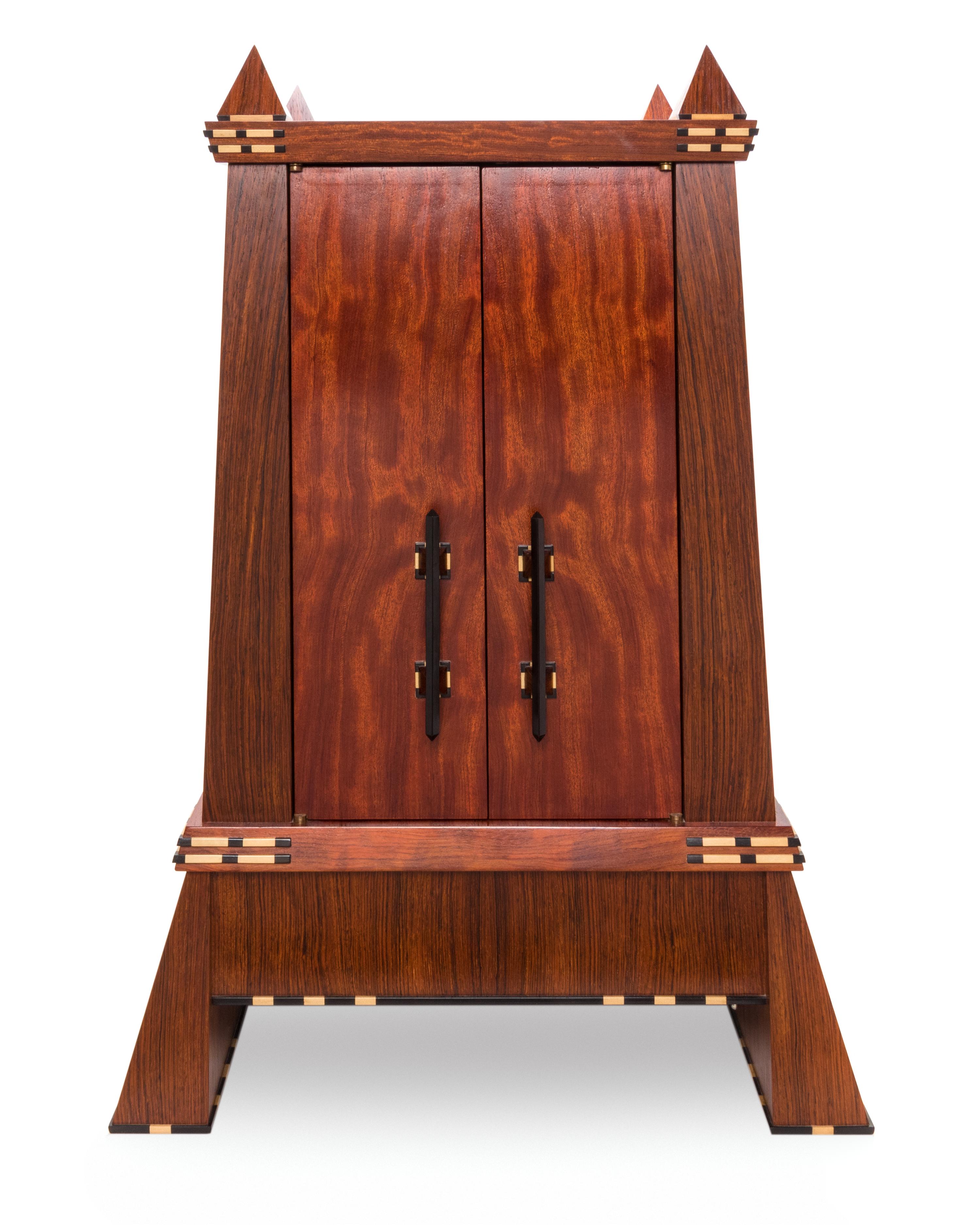Mystery on the Nile , 1987 Cabinet with Illuminated Glass Interior produced in collaboration with Parker McComas