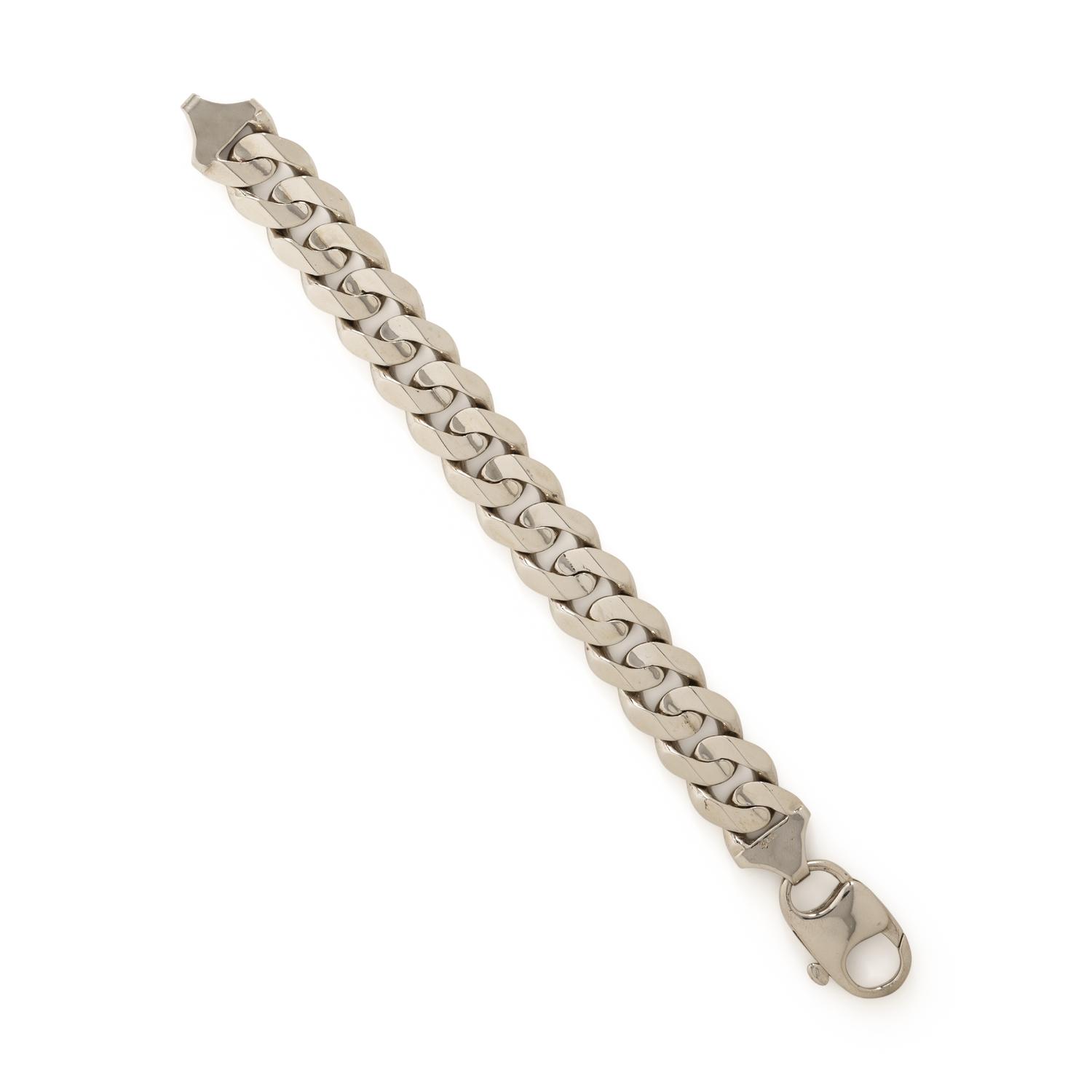 WHITE GOLD CURB LINK BRACELET