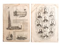 [TRANSPORTATION]. A group of early photographs, imprints, and documents related to transportation, including: