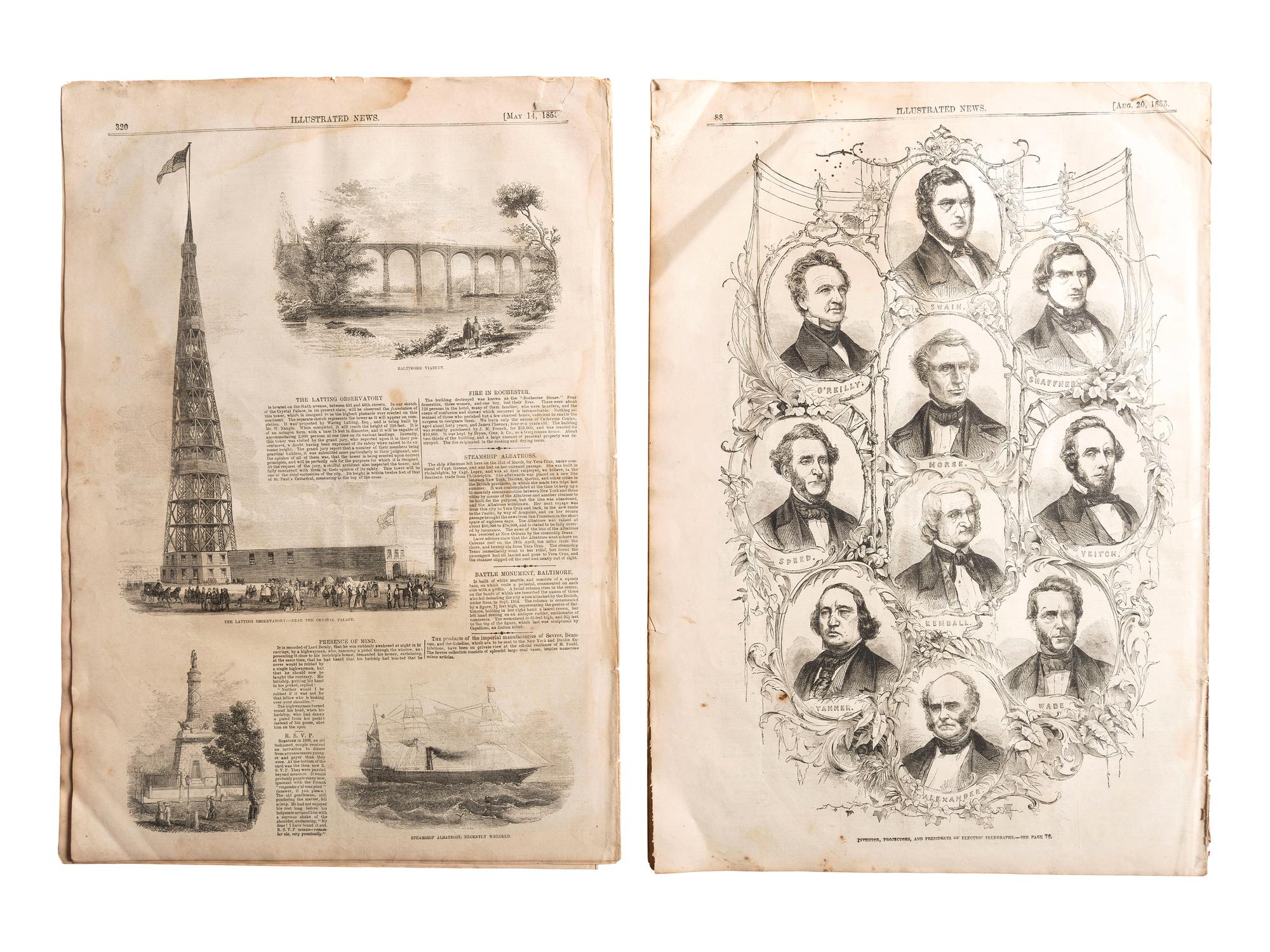 [TRANSPORTATION]. A group of early photographs, imprints, and documents related to transportation, including:
