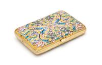 A Russian Silver-Gilt and Enameled Cigarette Case, Mark of Nikolai Zugeryev, Moscow, Late 19th/Early 20th Century, the case decorated w