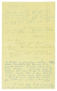 HUGHES, Howard R. (1905-1976). Autograph letter signed ("Howard"), to his second wife Jean Peters. N.p., n.d. [c.1965].
