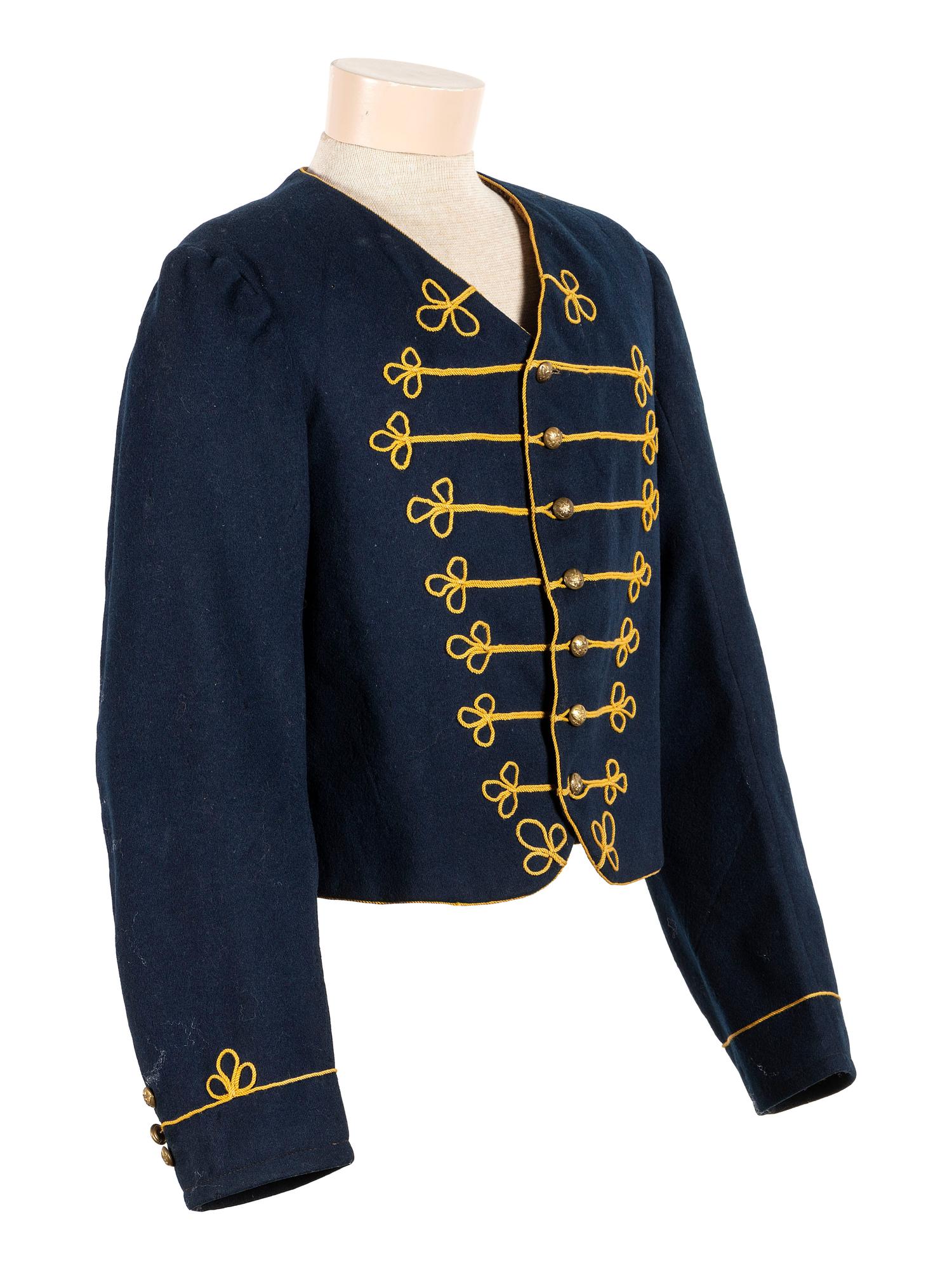 [CIVIL WAR]. Union cavalryman's shell jacket identified to bugler Private William Bopp, Co. E, 2nd Missouri State Militia Cavalry.