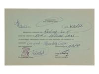 [MEREDITH, James]. 1962 access pass for University of Mississippi campus during the Ole Miss Riot.
