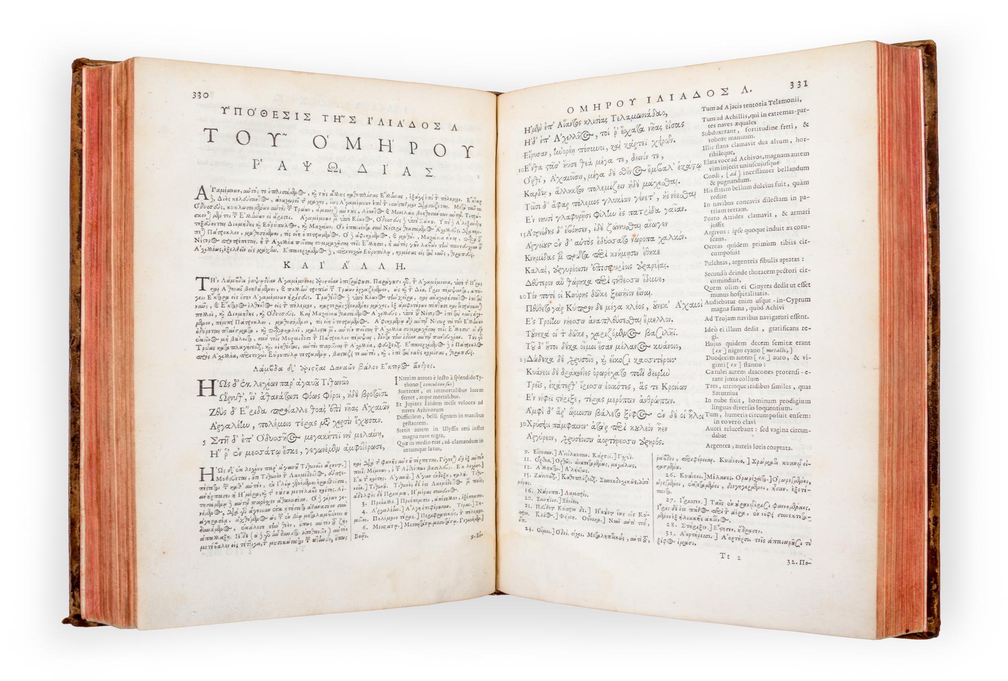 (HOMER) SCHREVEL, CORNELIUS. Ilias & Odyssea. Amsterdam: Elzevir, 1656. 2 vols.