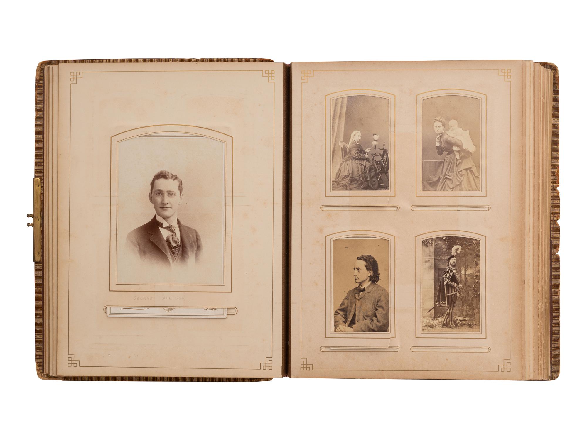 [THEATER]. Photo album containing portraits of stage performers, incl. Edwin Booth.